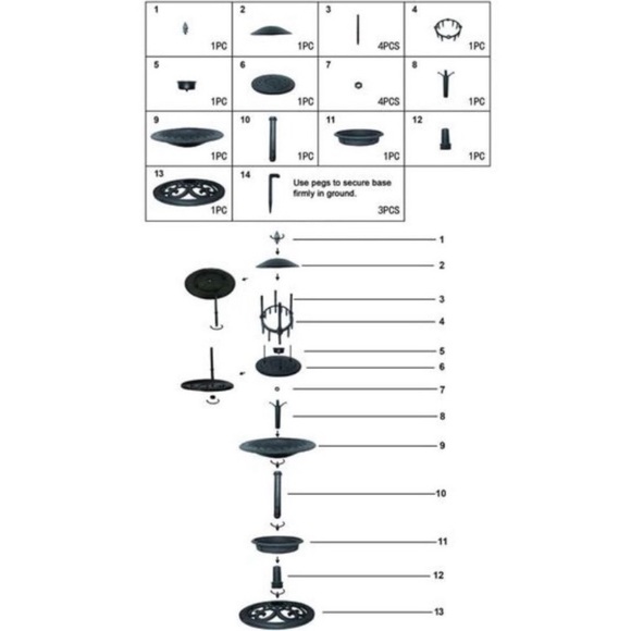 Amazing Plastic Birdbath Bird Feeder with Planter for Garden Lawn Backyard Patio - Picture 3 of 7